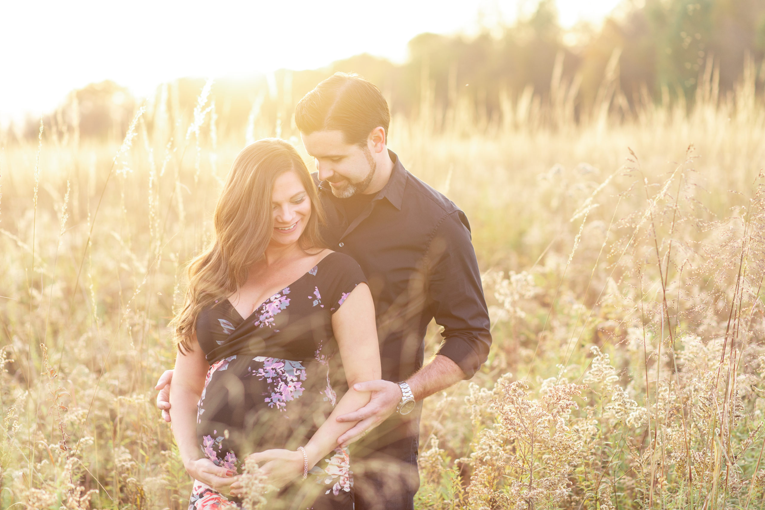 Dreamy Sunset Meadow Maternity Photos in Lawrenceville