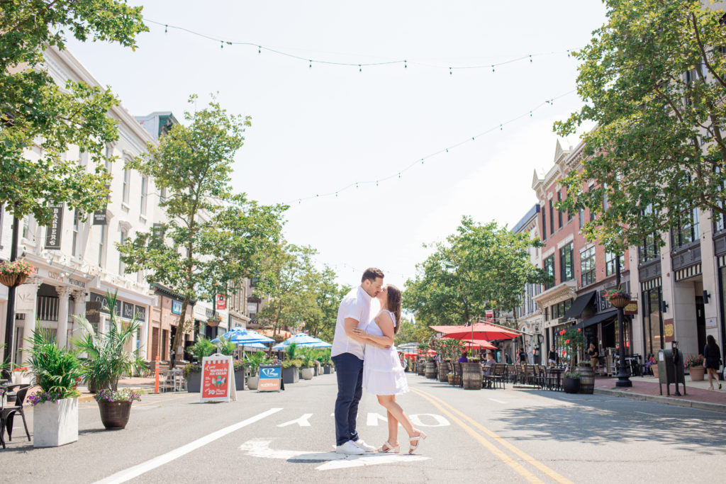 Downtown Red Bank engagement photoshoot