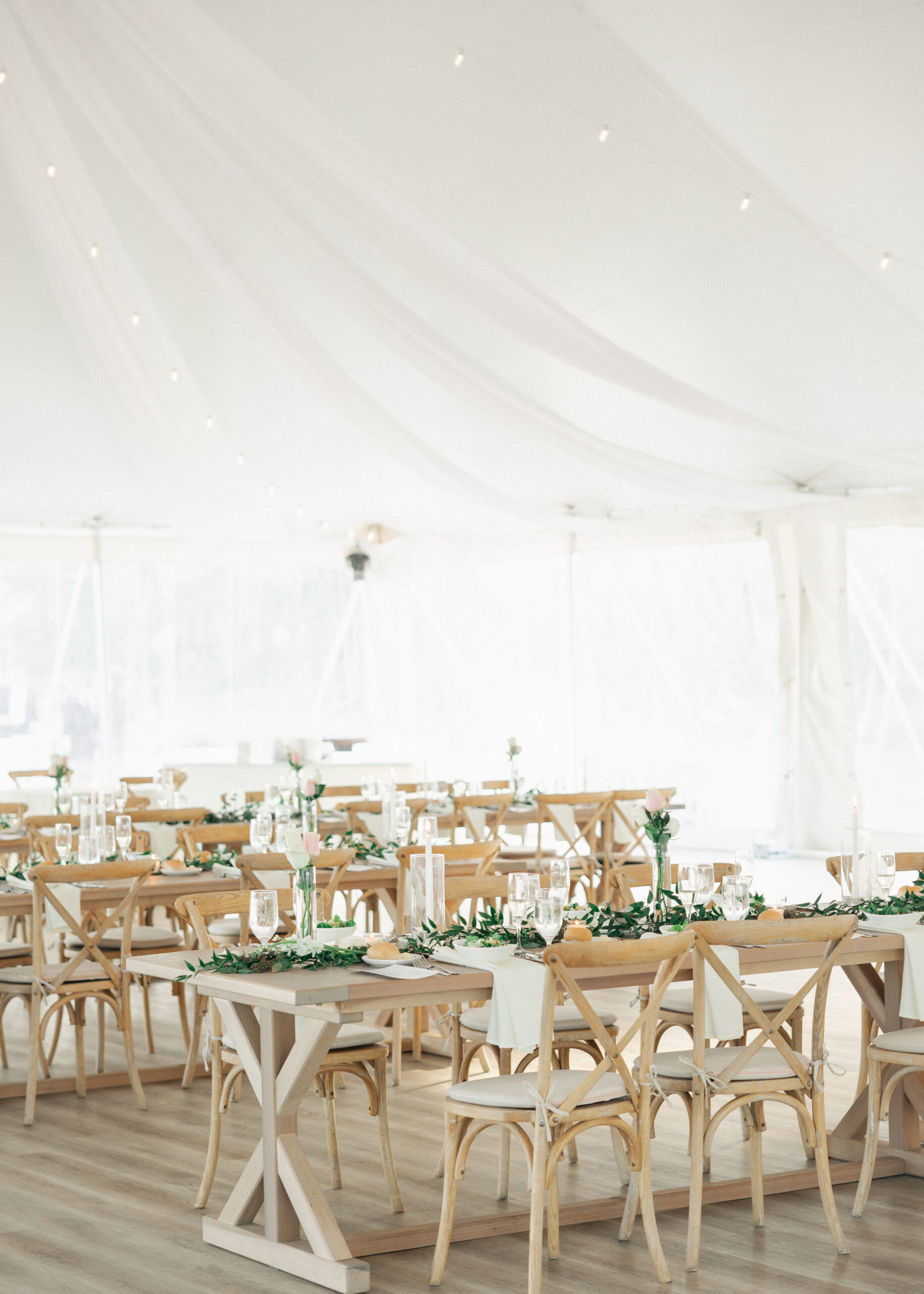 the pavilion tent at renault winery table settings