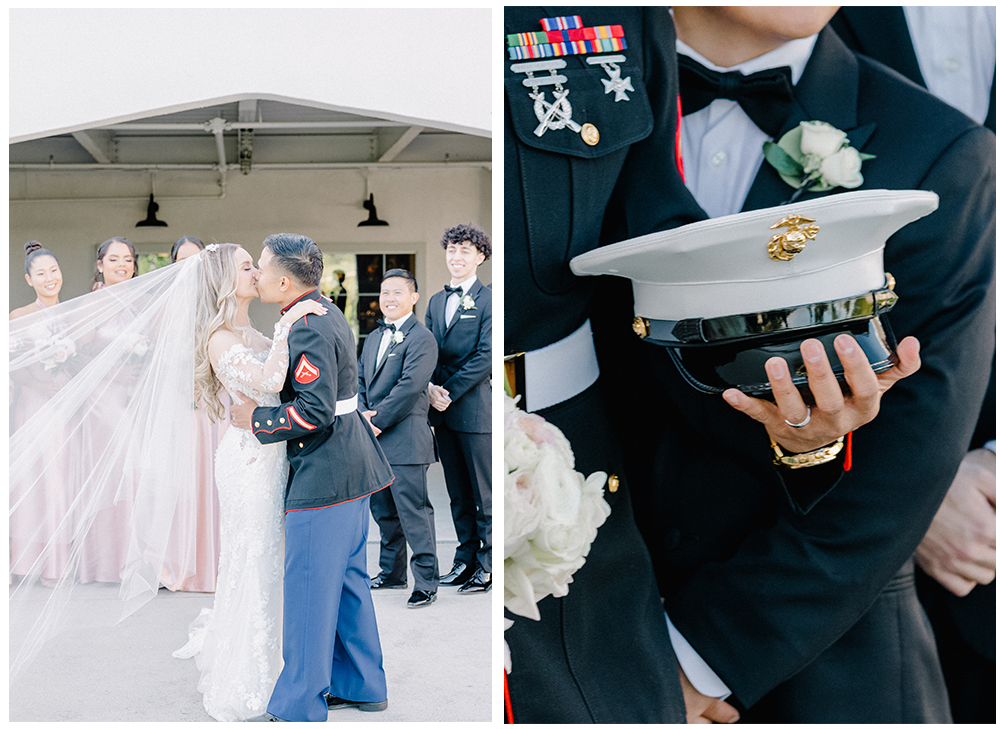 military hat and uniform wedding